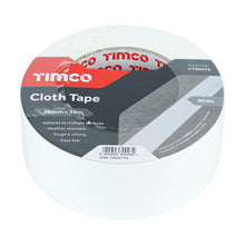 Load image into Gallery viewer, Timco Cloth Tape - 50m x 48mm Black/ White/ Silver
