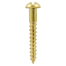 Load image into Gallery viewer, Timco Solid Brass Timber Screws - SLOT - Round