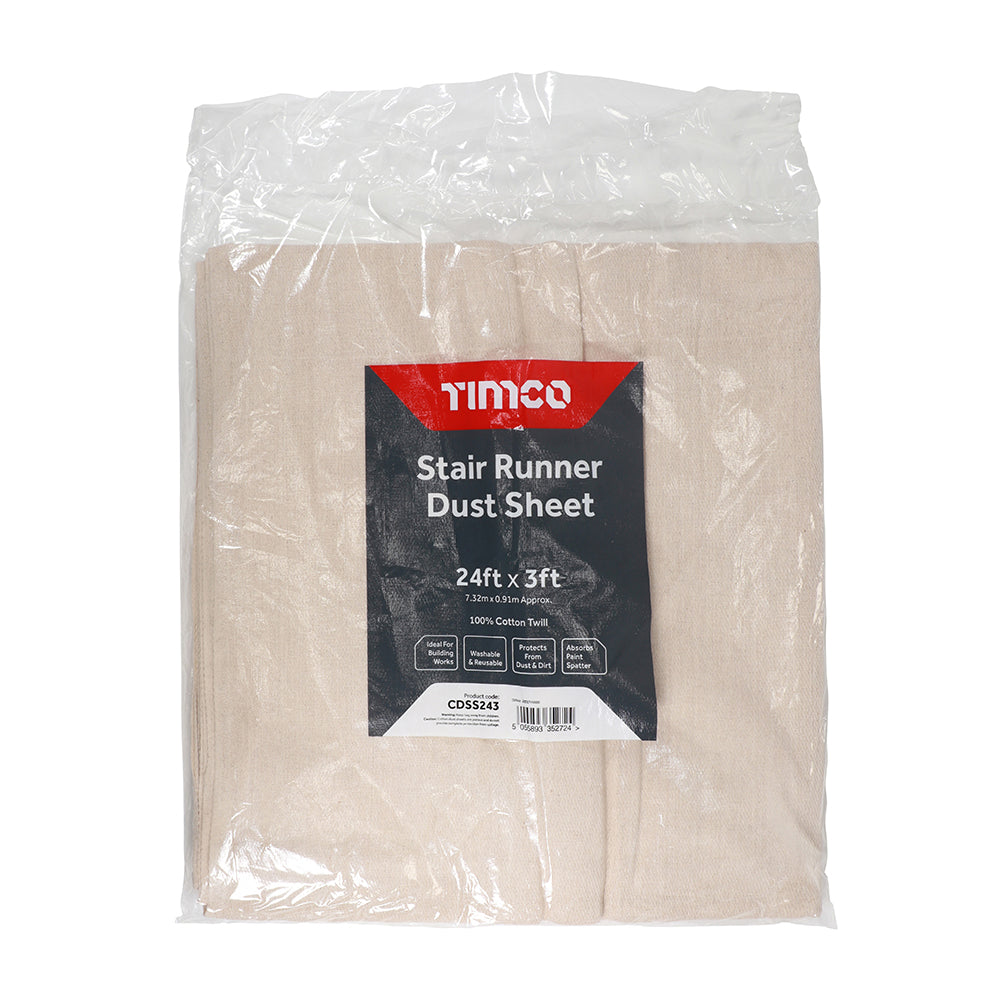 Timco Dust Sheet - Stair Runner - 24ft x 3ft