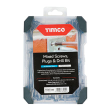 Load image into Gallery viewer, TIMCO Screws, Plug & Drill Bit A2 Stainless Steel Mixed Tray - 261pcs