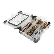 Load image into Gallery viewer, TIMCO Screws, Plug & Drill Bit Gold Mixed Tray - 261pcs