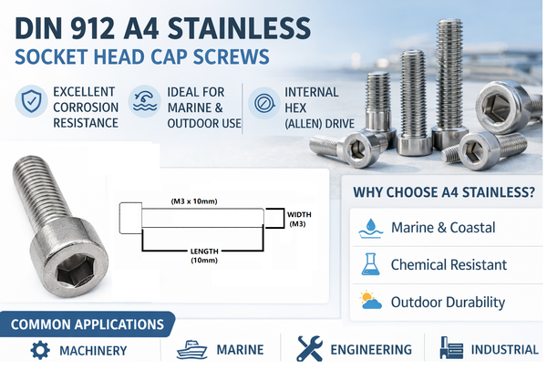 DIN 912 A4 Stainless Socket Head Cap Screw Sizes Guide