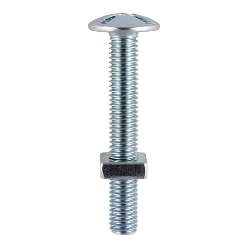 Roofing Bolts & Square Nuts - Zinc M6 x 40