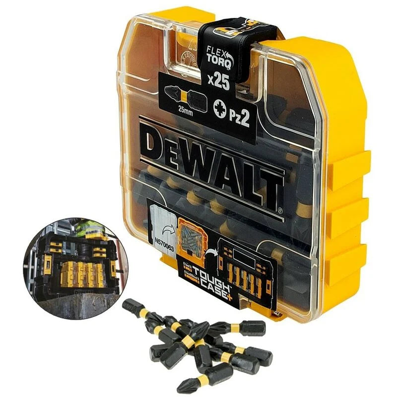 DeWALT PZ2 x 25mm Pozi Extreme FlexTorq Impact Screwdriver Bits, 25 Piece