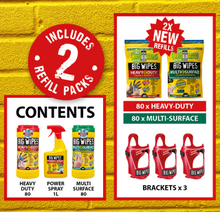 Load image into Gallery viewer, Big Wipes Van System - 3 brackets and Assorted Wipes Heavy Duty Multi Surface
