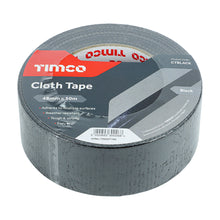 Load image into Gallery viewer, Timco Cloth Tape - 50m x 48mm Black/ White/ Silver
