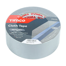 Load image into Gallery viewer, Timco Cloth Tape - 50m x 48mm Black/ White/ Silver
