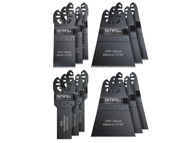 Faithfull FAIMFKIT12 Multi-Function Tool Blade Set (12 Pieces)