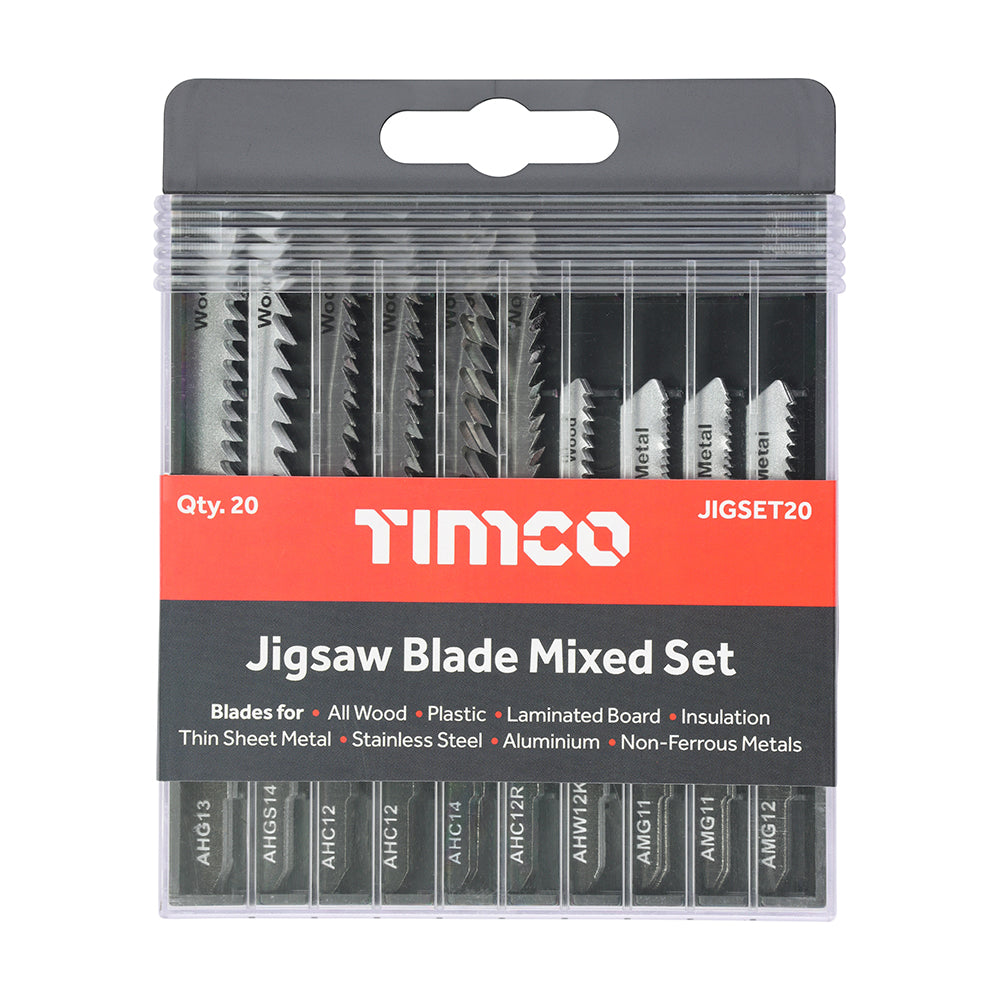 Mixed Jigsaw Set - Wood & Metal Cutting - High Carbon Steel & HSS Blades - 20PCS