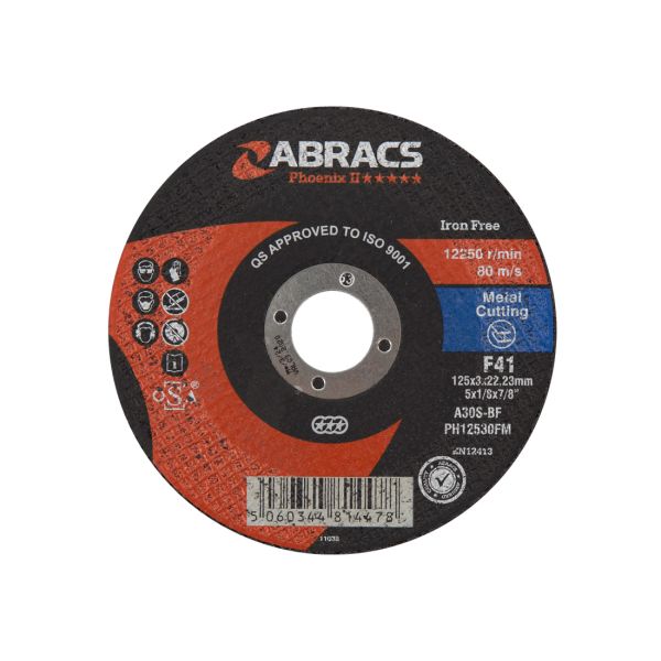 Abracs Phoenix II Flat Metal Cutting Disc - 125 x 3 x 22mm (25pc)