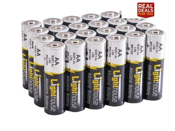 Lighthouse AA Alkaline Batteries 24 Pack