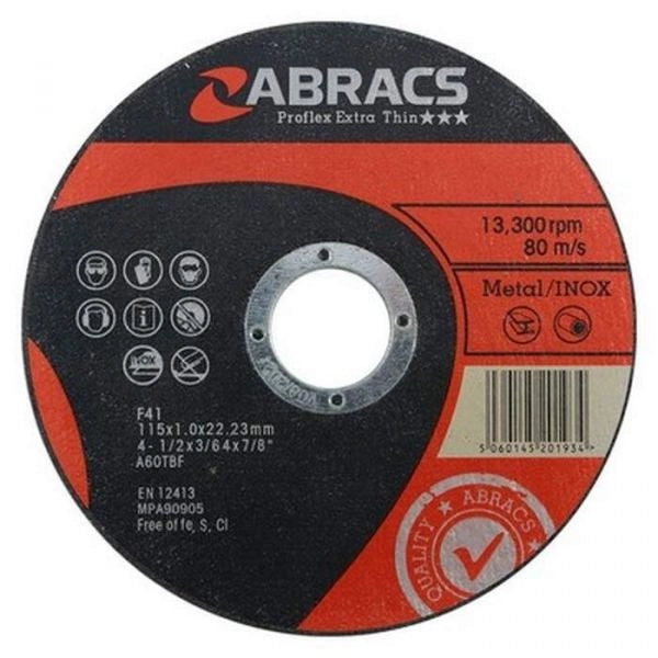 Abracs 115mm X 1mm Metal Cutting Disc