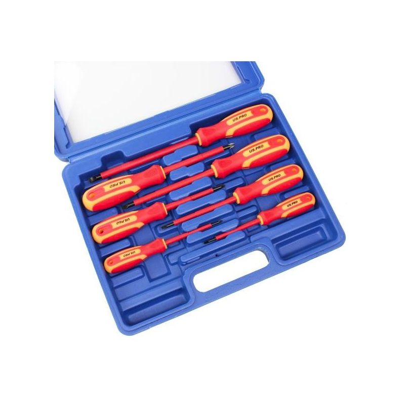 US PRO 7pc VDE Insulated Electricians Screwdriver Set