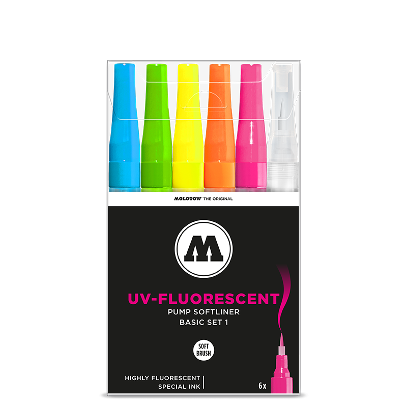 Molotow - Grafx Ink. UV Fluorescent Pen - Basic Set 1