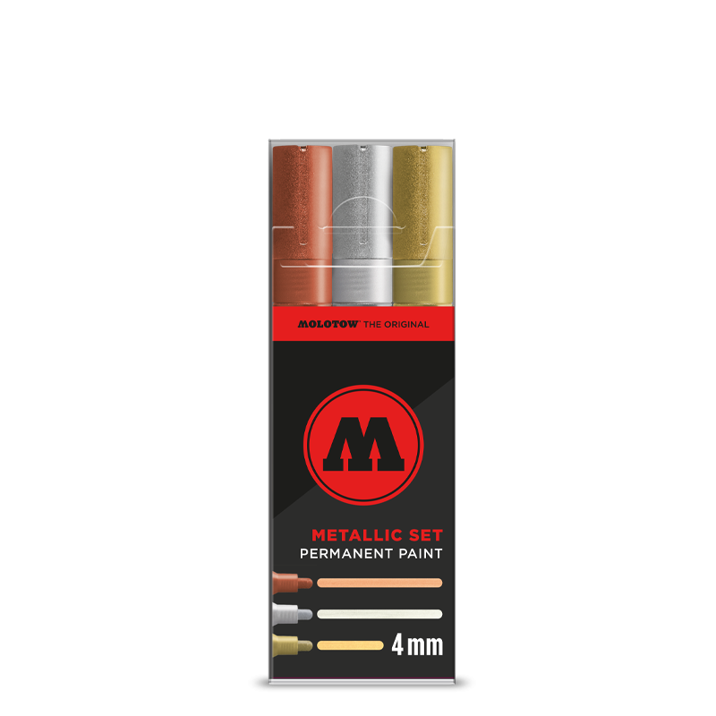 Molotow Permanent Paint Metallic Marker Pen Set 4mm