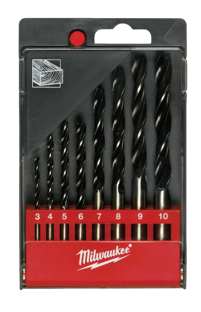 Milwaukee 8pc Brad Point Wood Drill Bit Set