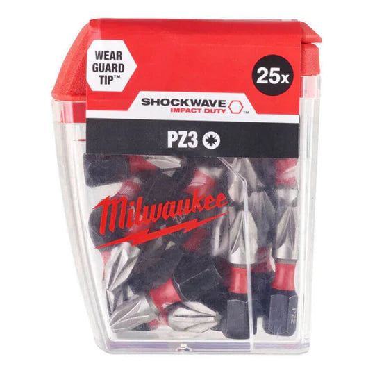 Milwaukee® Shockwave PZ3 25mm Screwdriver Bits 25 Piece Set