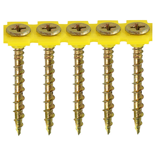 Solo Collated Chipboard & Woodscrews - PH - Double Countersunk - Yellow