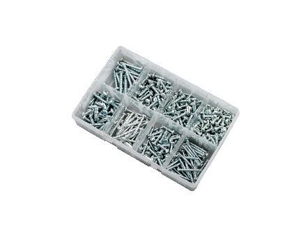 KITMASTER Pozi Pan AB Self Tapping Screw Kit. 8-12g BZP - 330 pcs