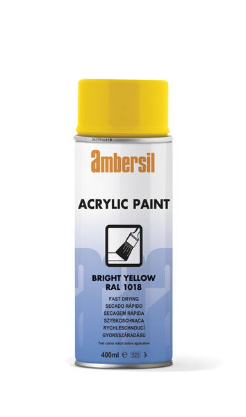 Ambersil Acrylic Spray Paint - Bright Yellow - RAL 1018