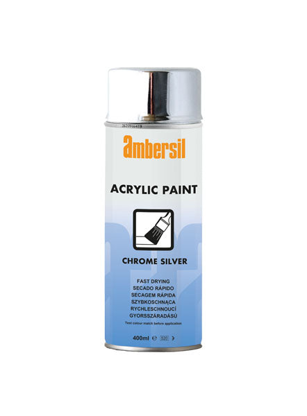 Ambersil Acrylic Spray Paint - Chrome effect silver