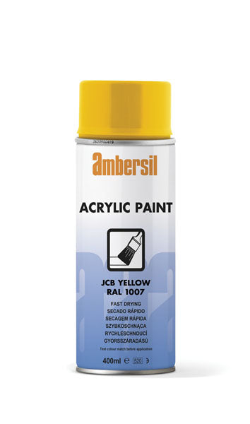 Ambersil Acrylic Spray Paint, JCB Yellow, RAL 1007