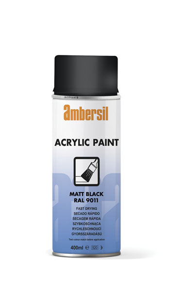 Ambersil Acrylic Spray Paint - Matt Black - RAL 9011