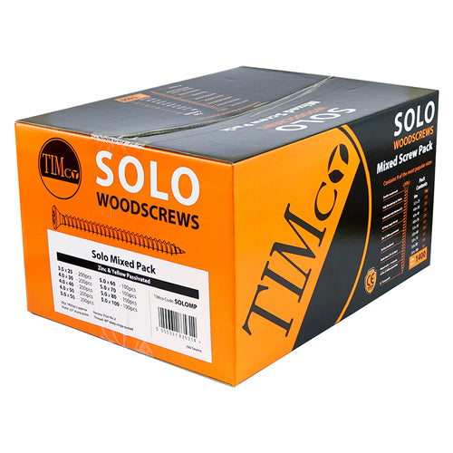 Timco SOLOMP Solo Chipboard & Woodscrews - Mixed Pack