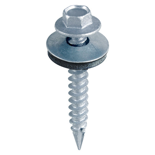 Slash Point Screws - Hex - For Timber - Zinc - with EPDM - 100pcs