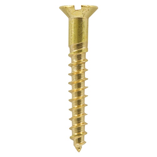 Solid Brass Wood Screws - Slot - Countersunk