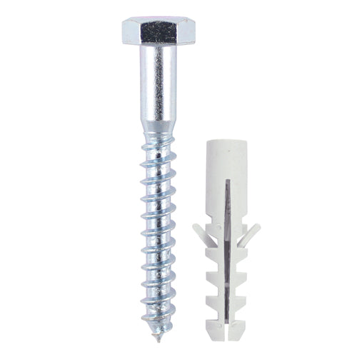 Coach Screws & Nylon Plugs - Zinc