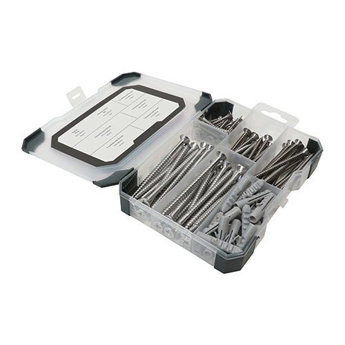 TIMCO Screws, Plug & Drill Bit A2 Stainless Steel Mixed Tray - 261pcs