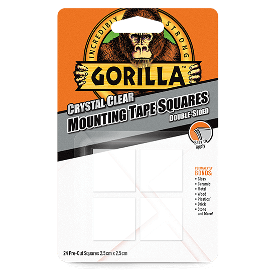 Gorilla Clear Double Sided Mounting Tape Squares - Pack of 24