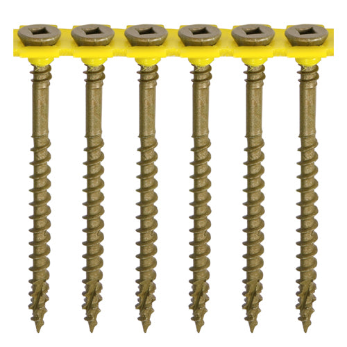 C2 Deck-Fix Premium Collated Decking Screws - SQ - Countersunk - Exterior - Green - 4.5 x 65mm