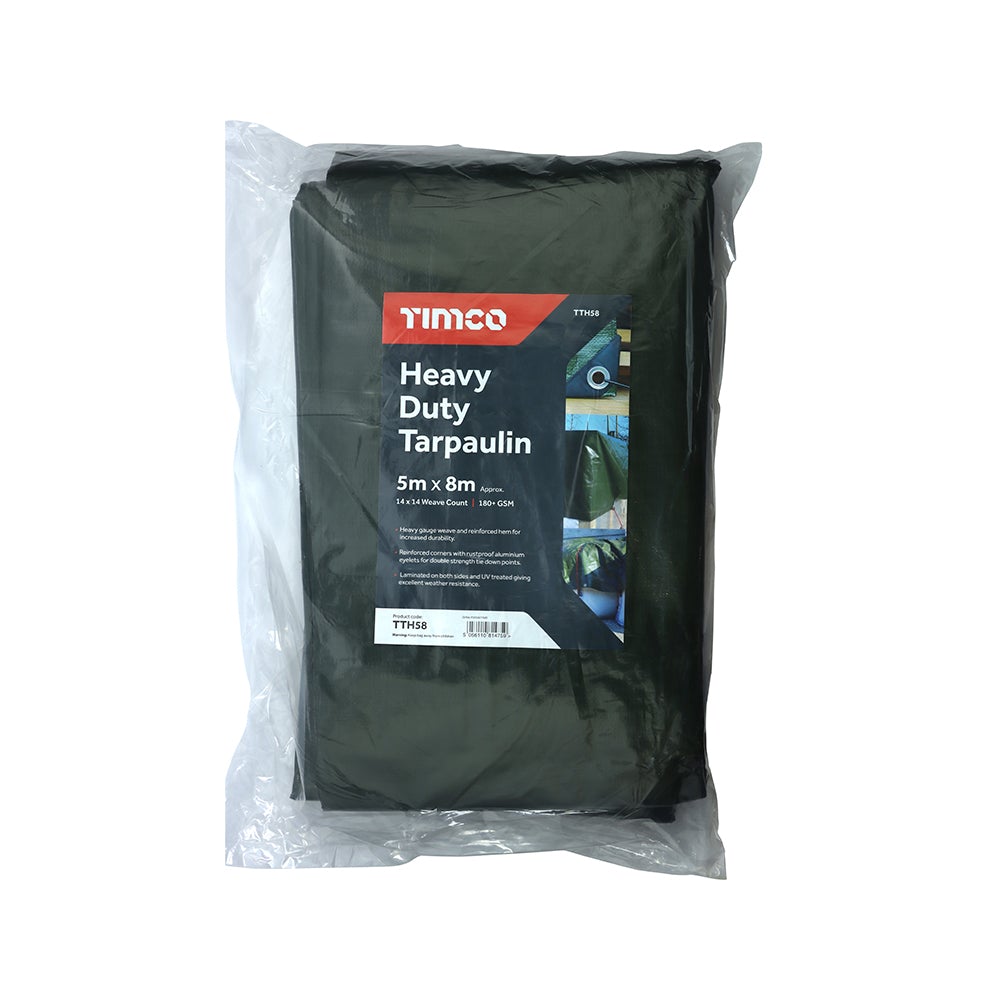 Timco Green 180gsm  Heavy Duty Tarpaulin